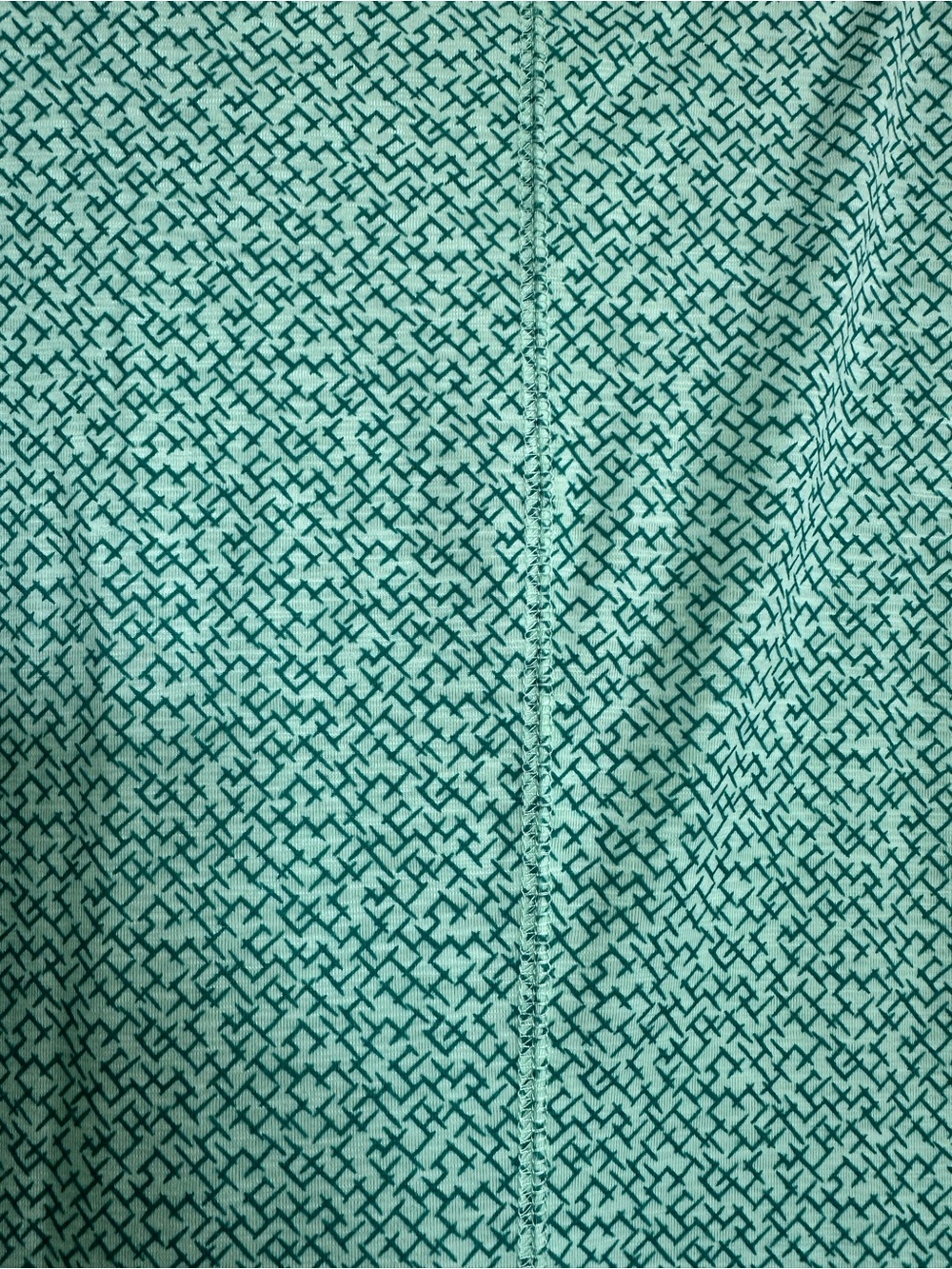L.L. Bean Seafoam Green Short Sleeve V-Neck Tunic with Geometric Print - Picture 5 of 7